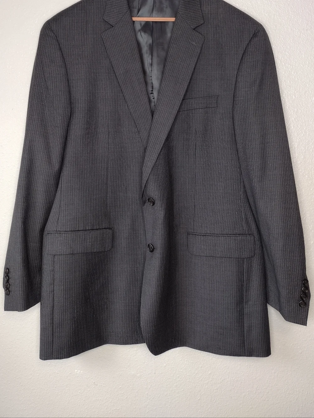 Ralph Lauren Gray Pinstripe Business Office Sport Coats Blazer Sz 40L
